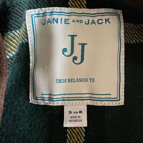 Janie & Jack Green Plaid Cape Girls' 5-6 - Picture 4 of 11